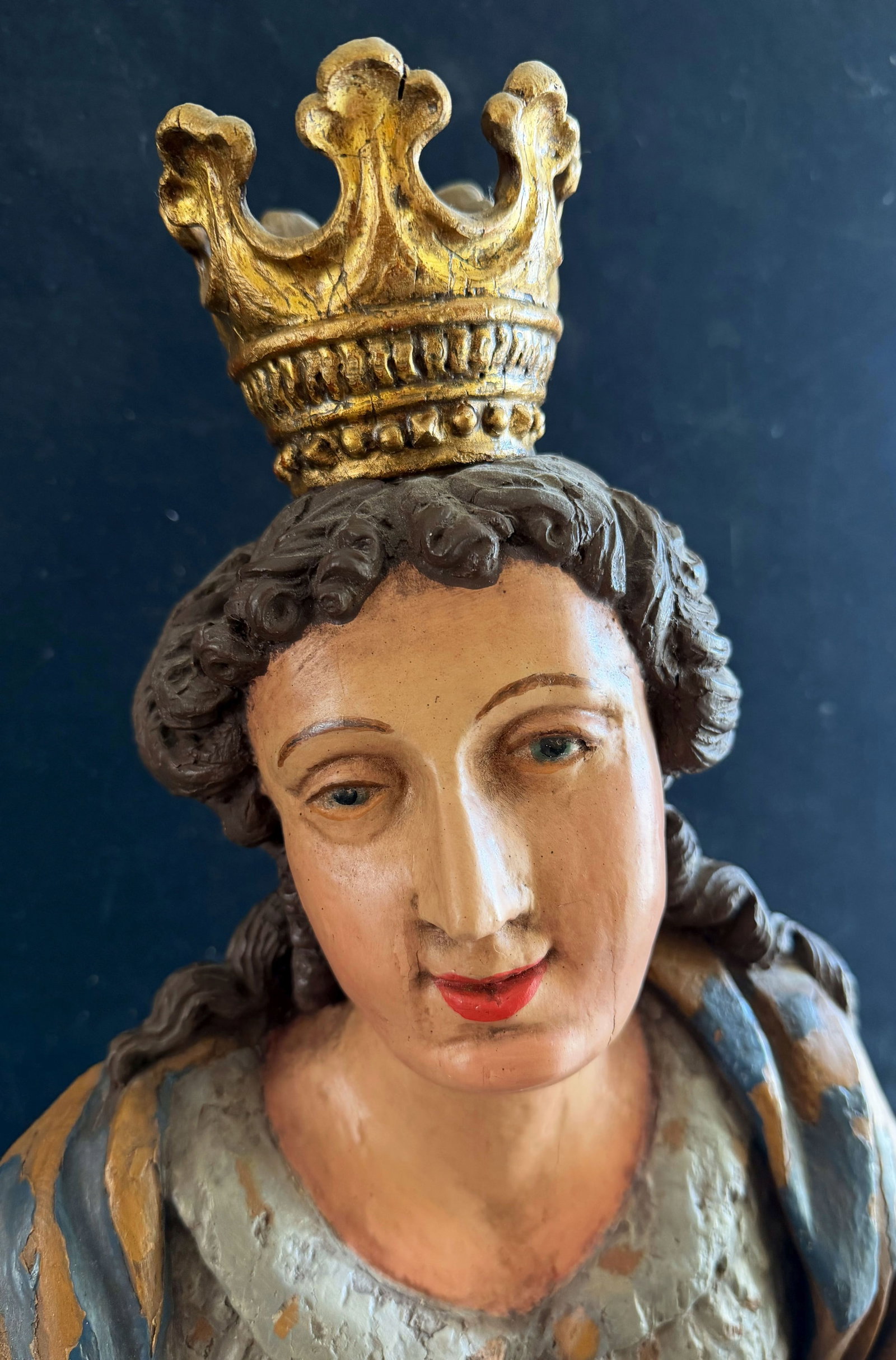 Large statue of Saint Barbara with crown, - 2