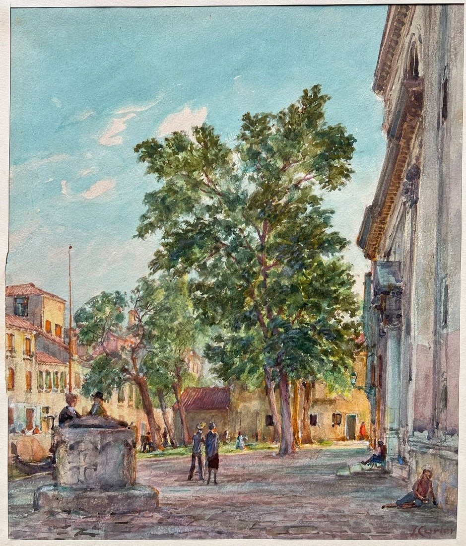Z. Curter et al, 7 views of Venice, watercolours, - 10