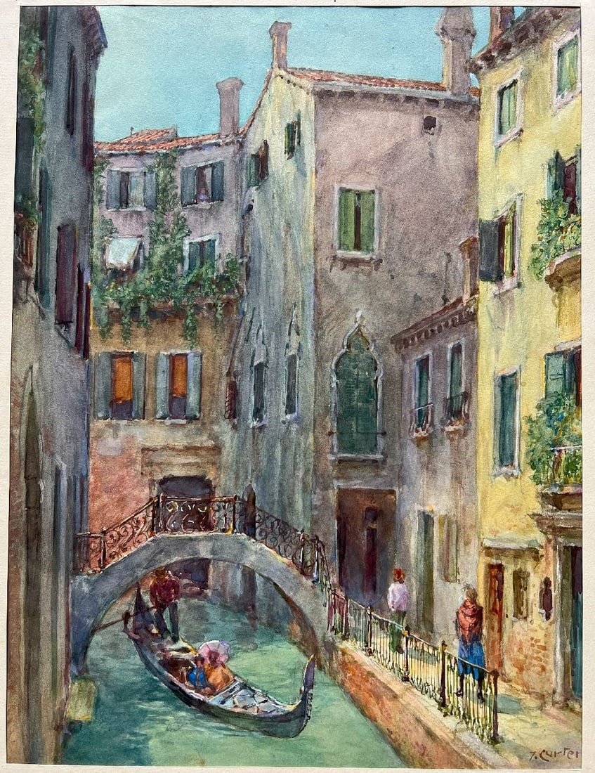 Z. Curter et al, 7 views of Venice, watercolours, - 3