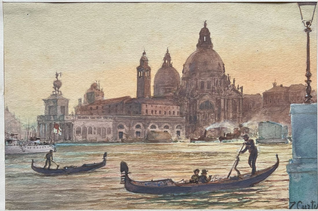 Z. Curter et al, 7 views of Venice, watercolours, - 7