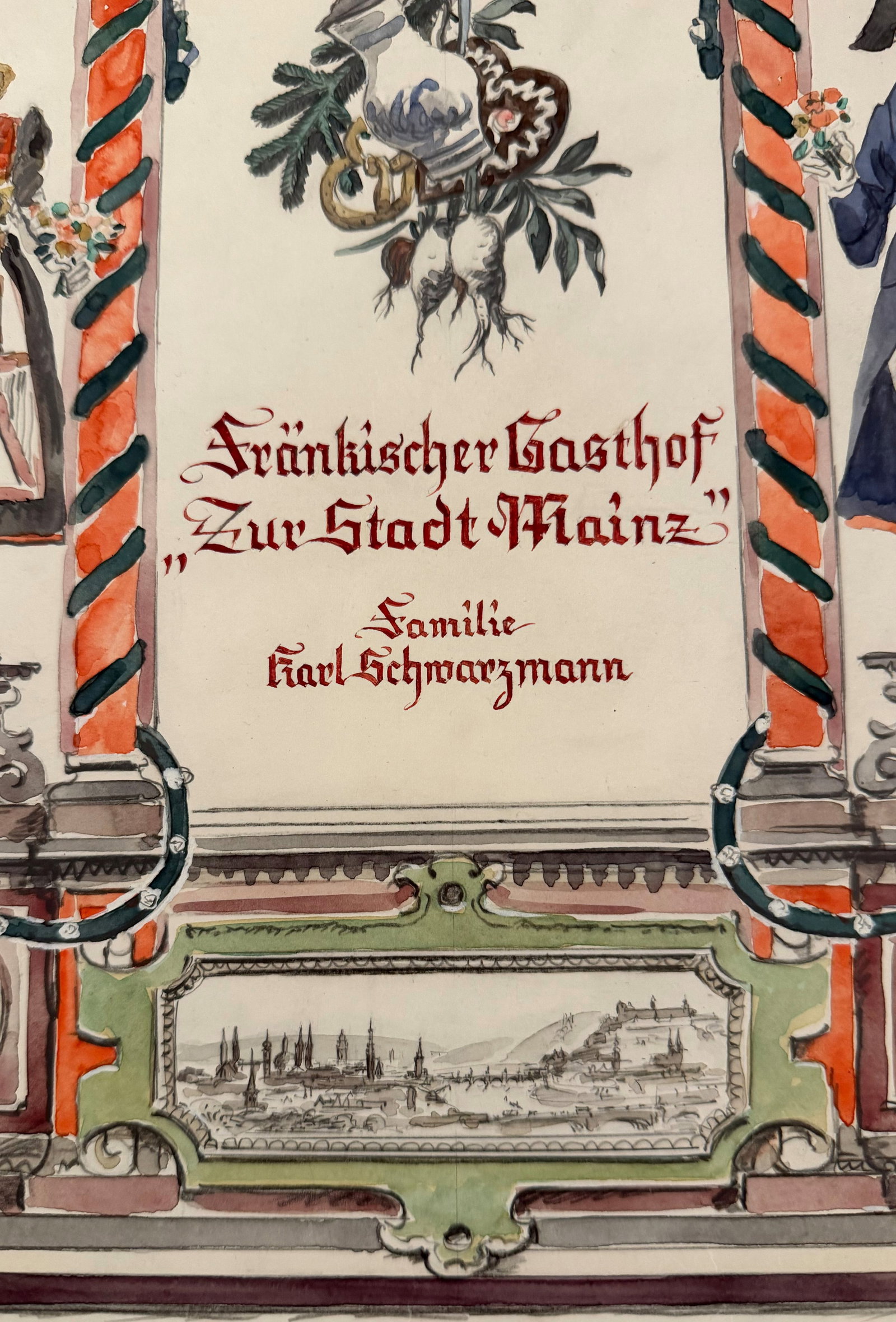 Wolfgang Lenz, original hand-painted menu - 2