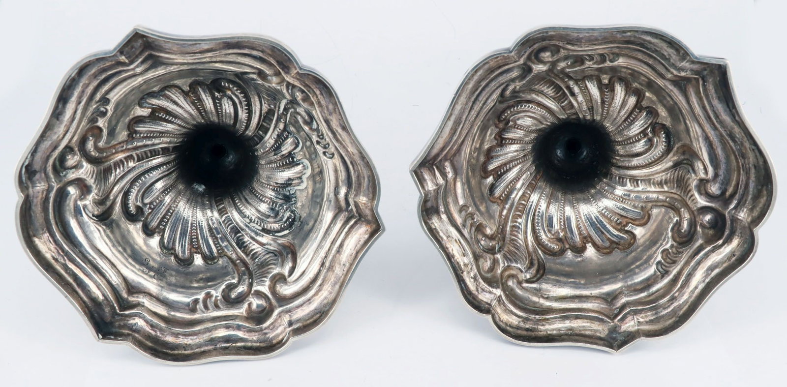 Pair of candlesticks, silver - 2