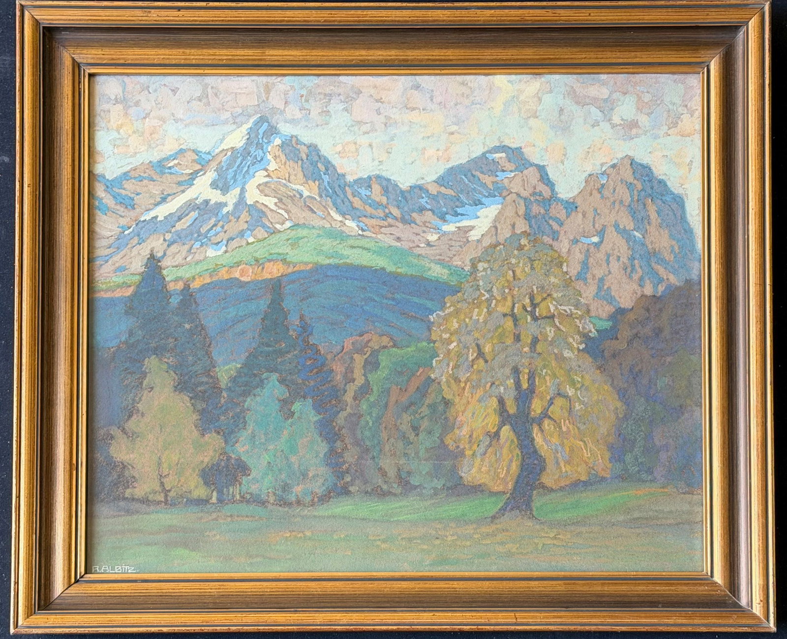 Albitz, Tree Landscape, Pastel - 3