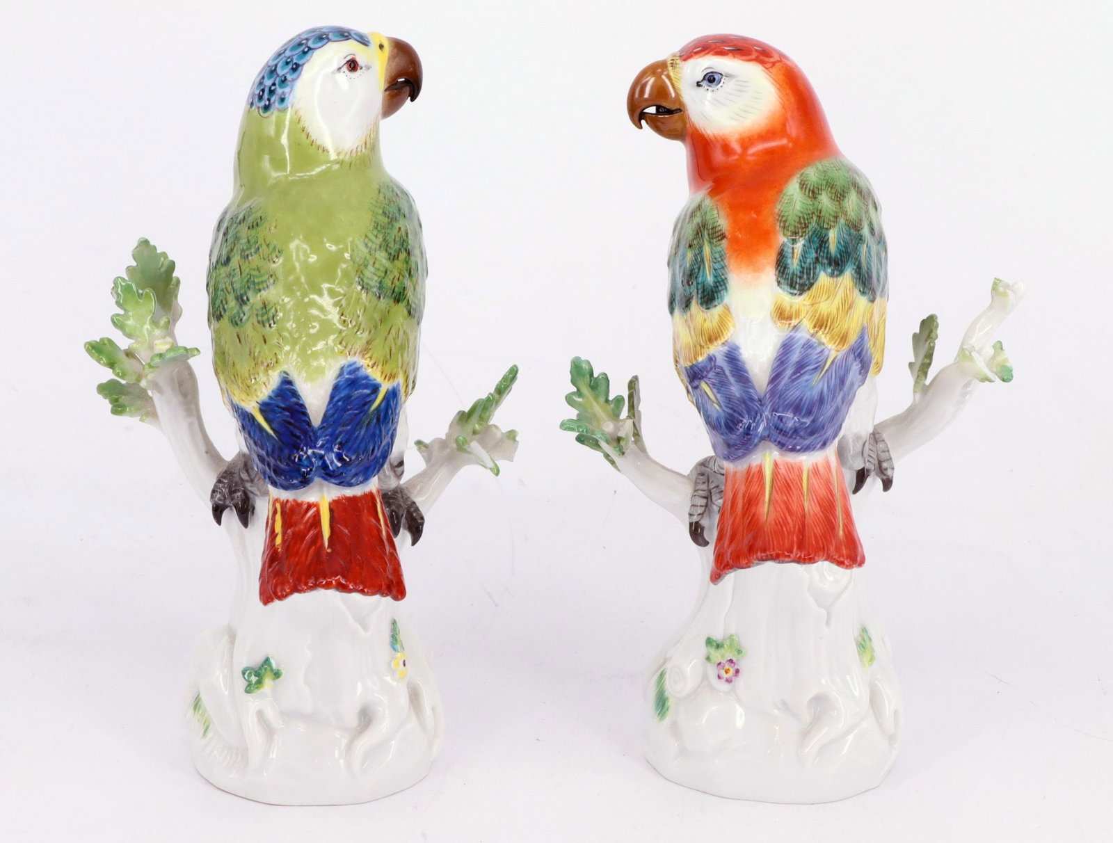 Meissen, two parrots, porcelain, polychrome, - 7