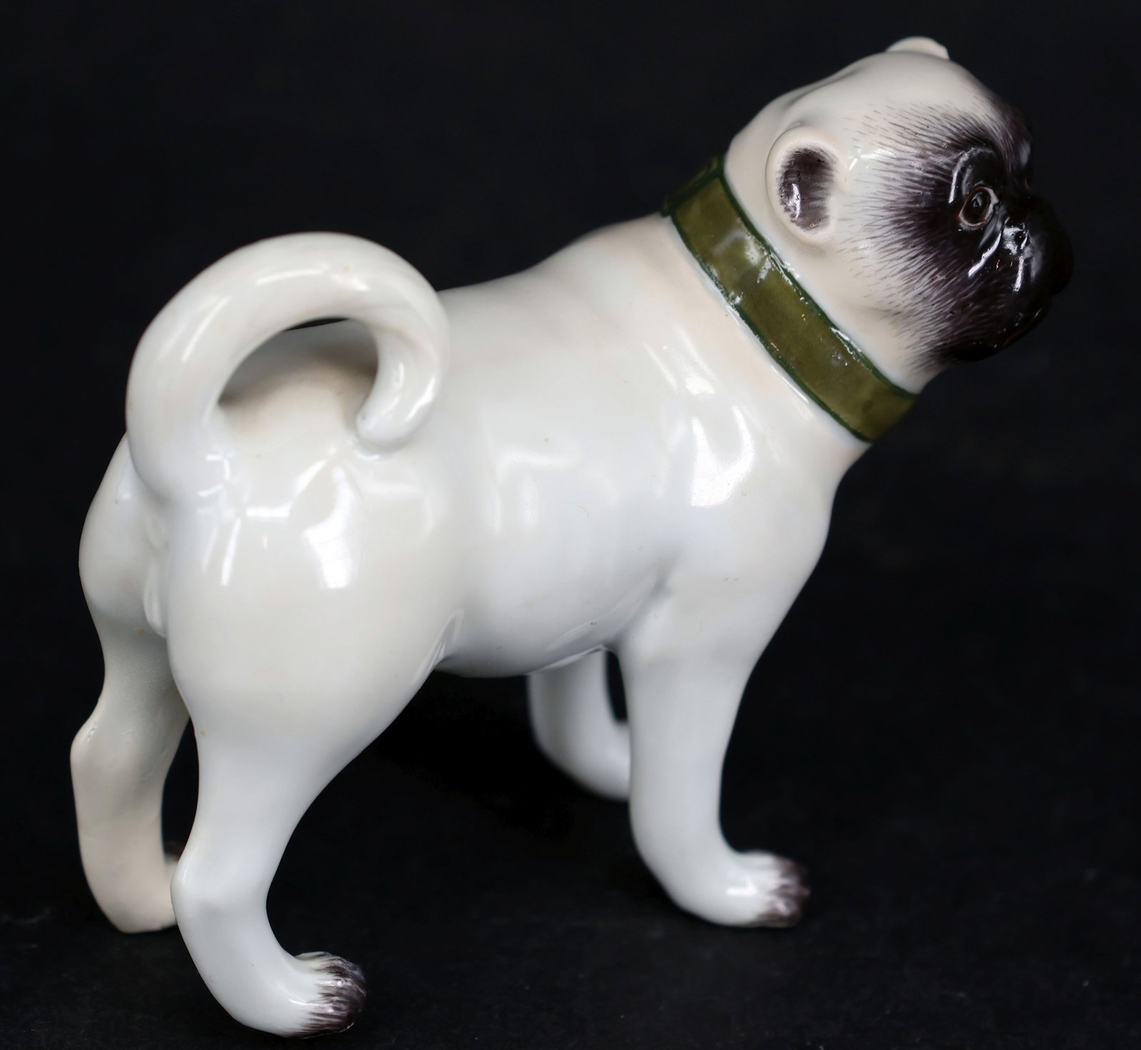 Meissen, three small pugs, Meissen sword marks - 5