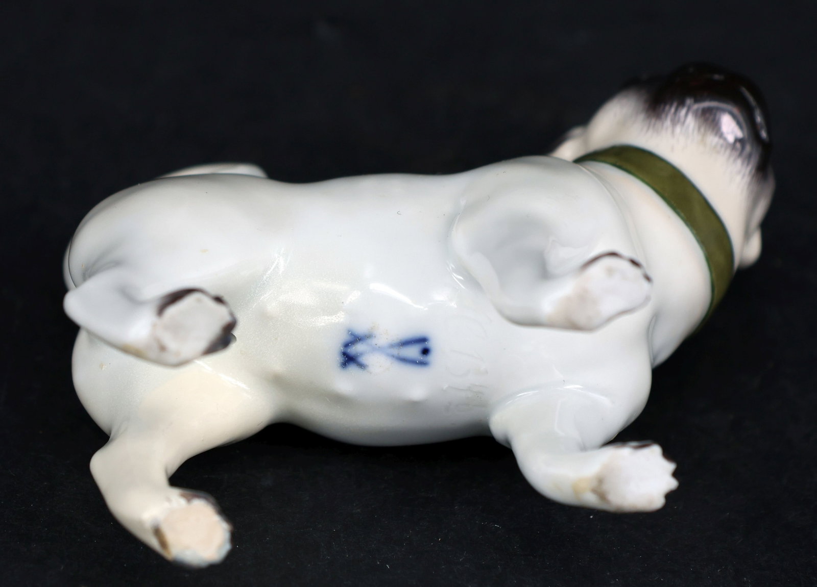 Meissen, three small pugs, Meissen sword marks - 7