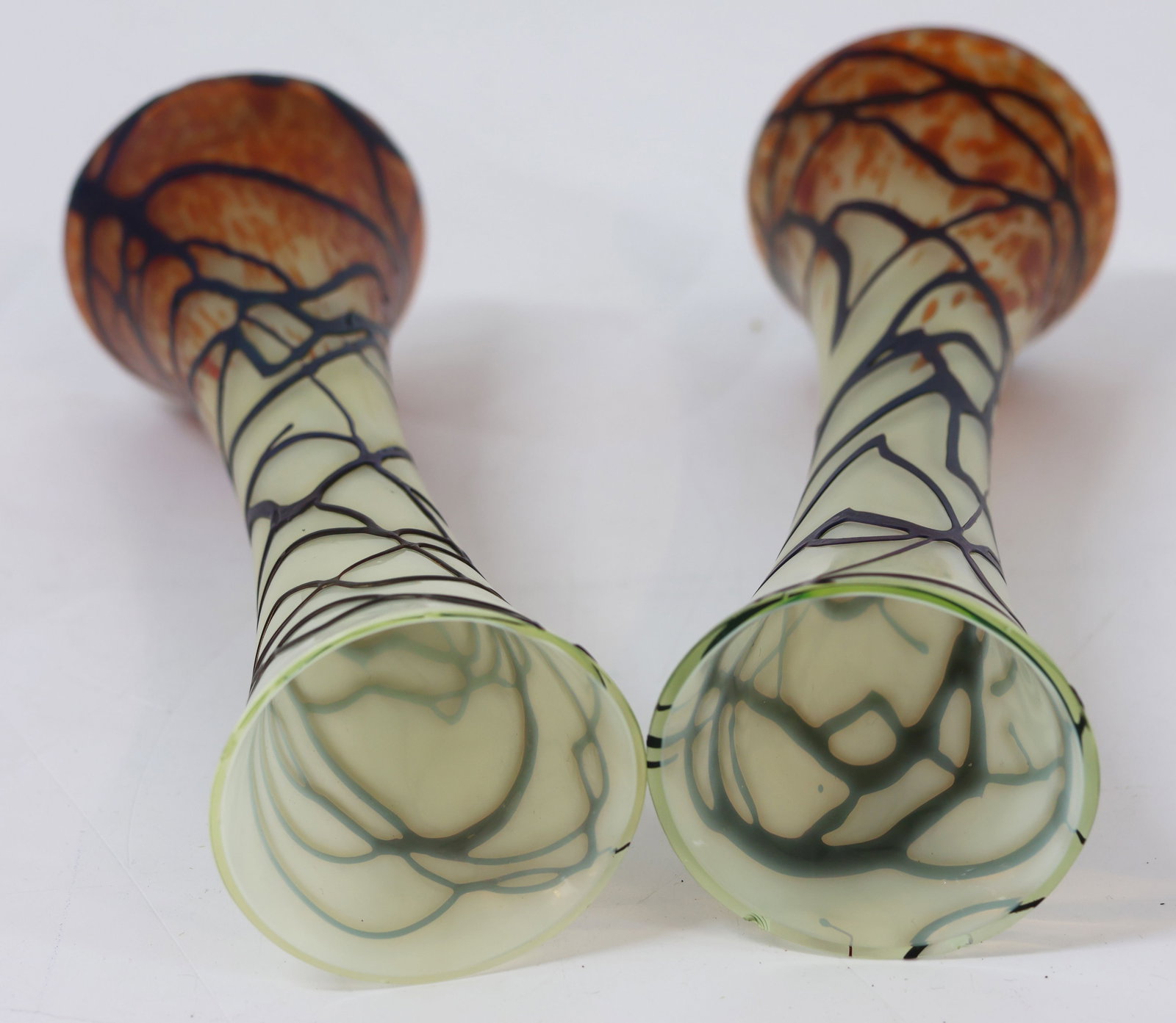 2 vases, in the style of Gallé, glass - 2