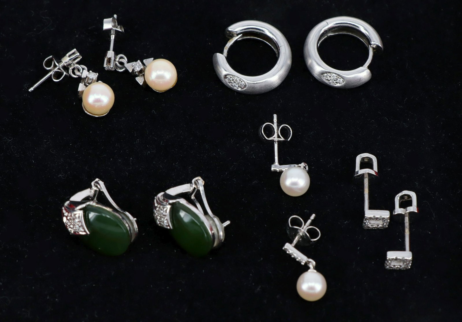 Four pairs of pretty earrings, 585 gold, 16.7 g, - 5
