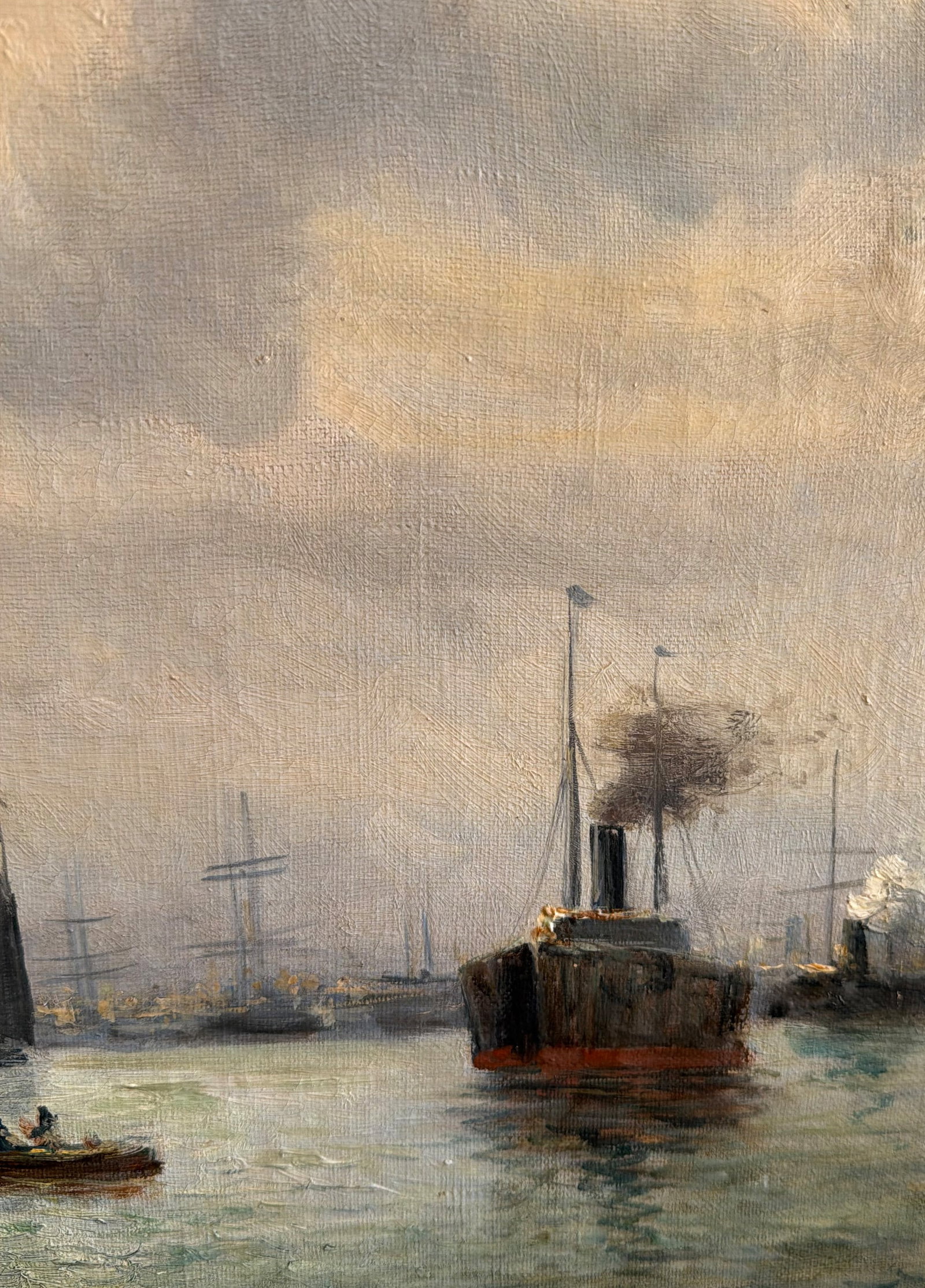 David MORETTI. Ships Near the Harbor. - 2