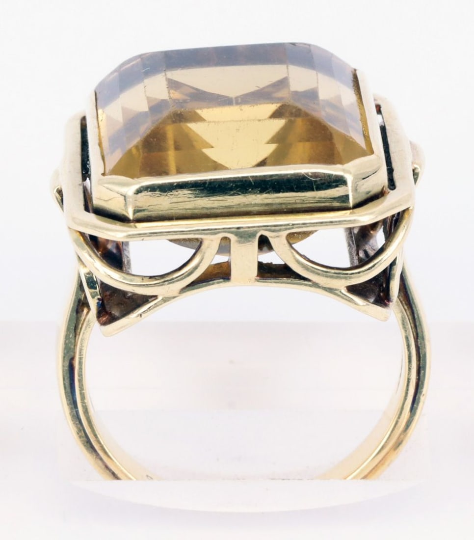 Ring, 14-carat yellow gold, 12.5 g, with topaz - 3