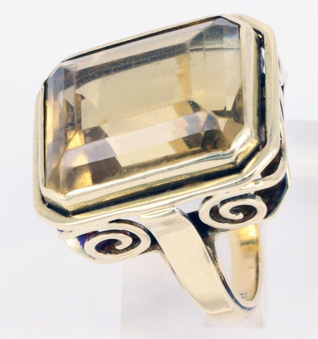 Ring, 14-carat yellow gold, 12.5 g, with topaz - 4