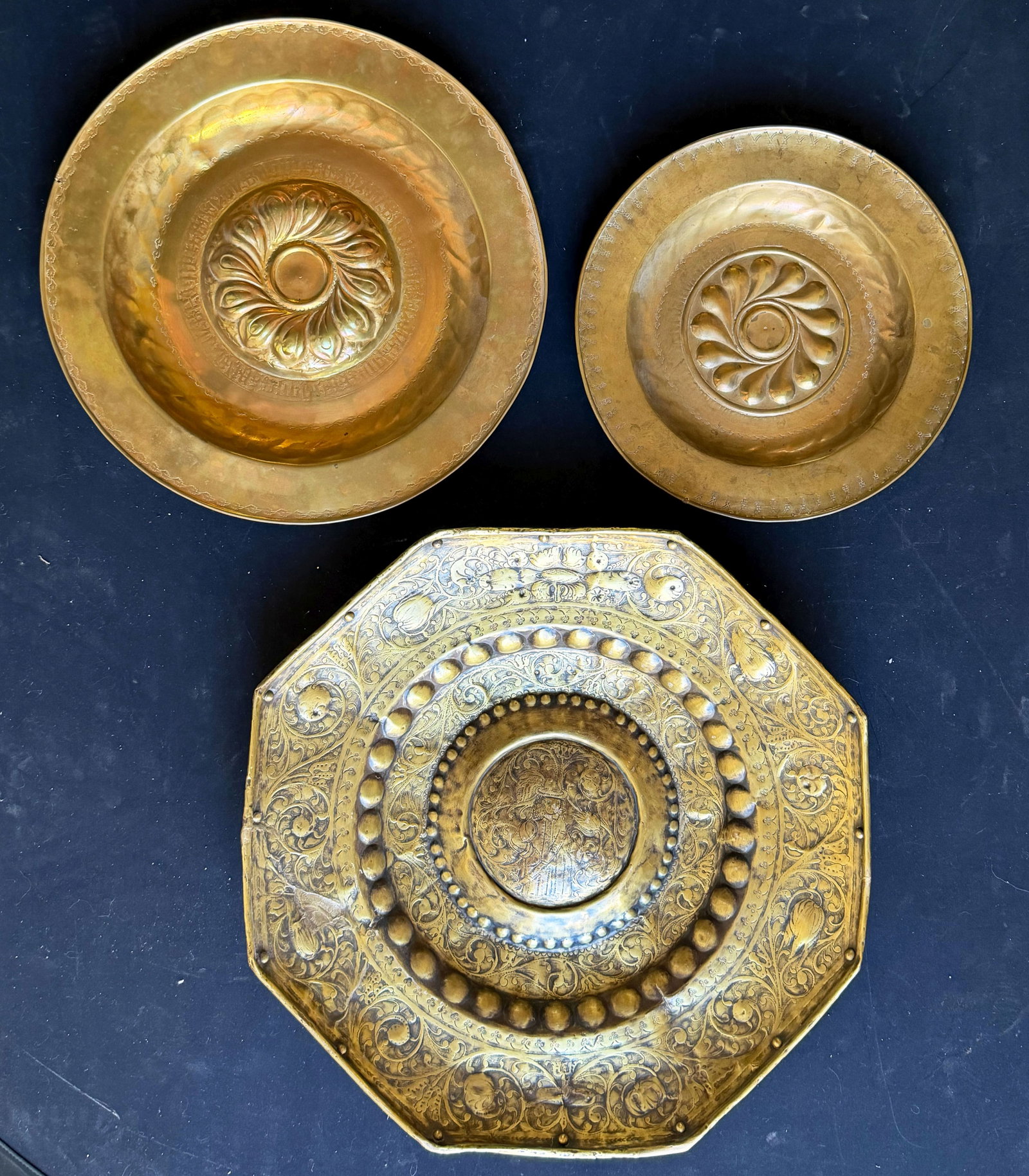 3 bowl-shaped vessels, probably from Holland and - 2