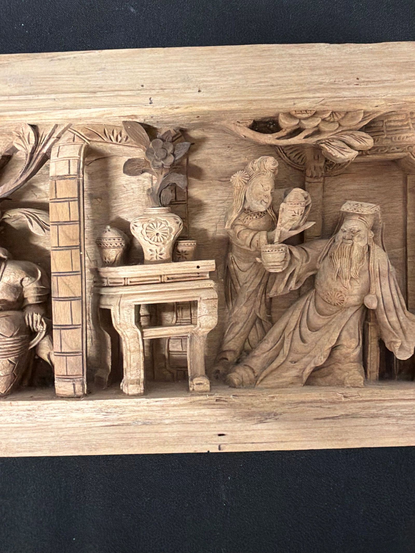 Wooden panel, China, carved - 5