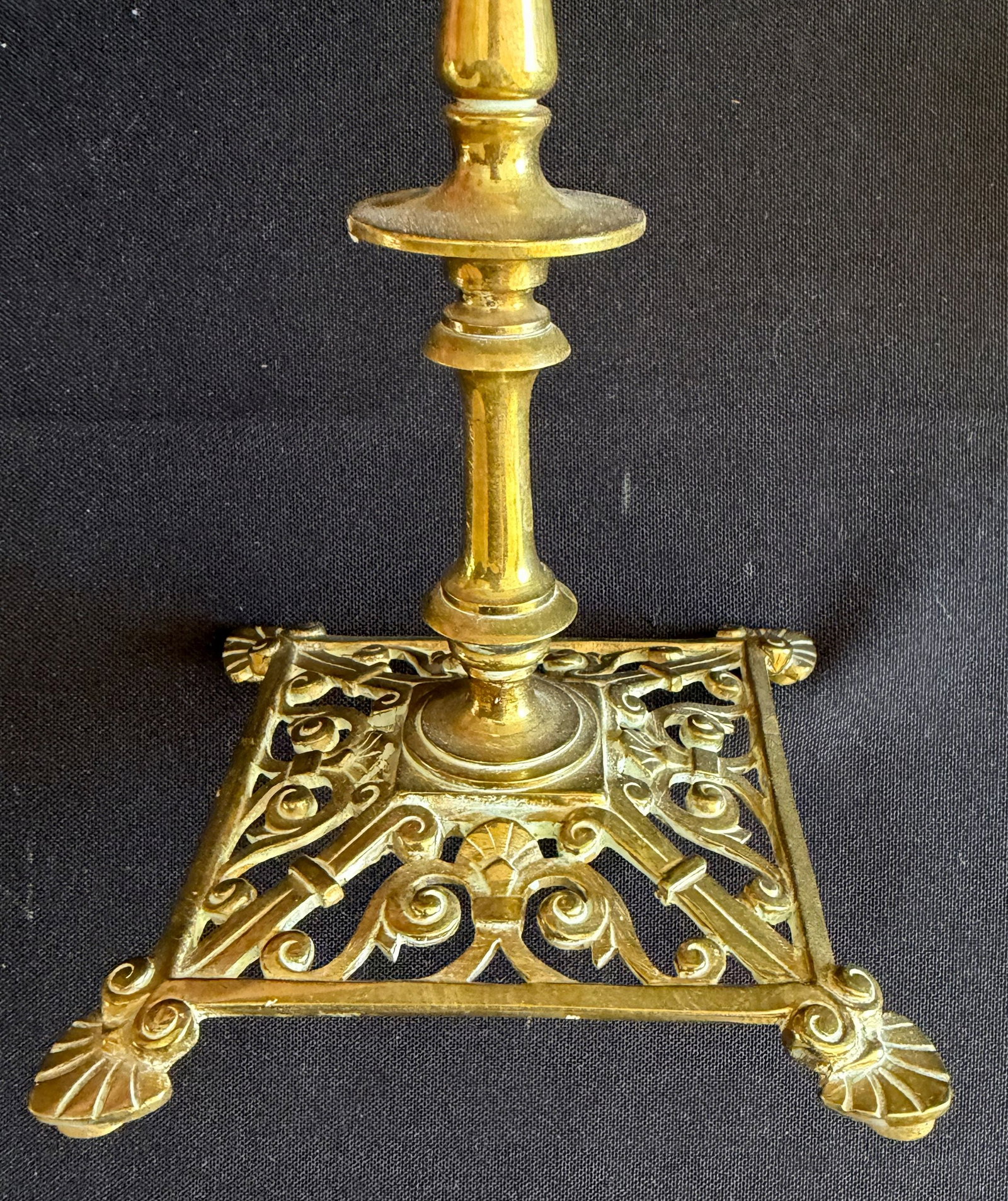 14 pairs of candlesticks, brass, etc., collection - 12