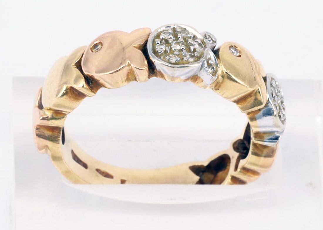 3 pieces of jewelry, gold, signs of wear. - 5