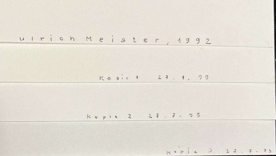 Ulrich Meister (1947–2023, conceptual artist), - 3