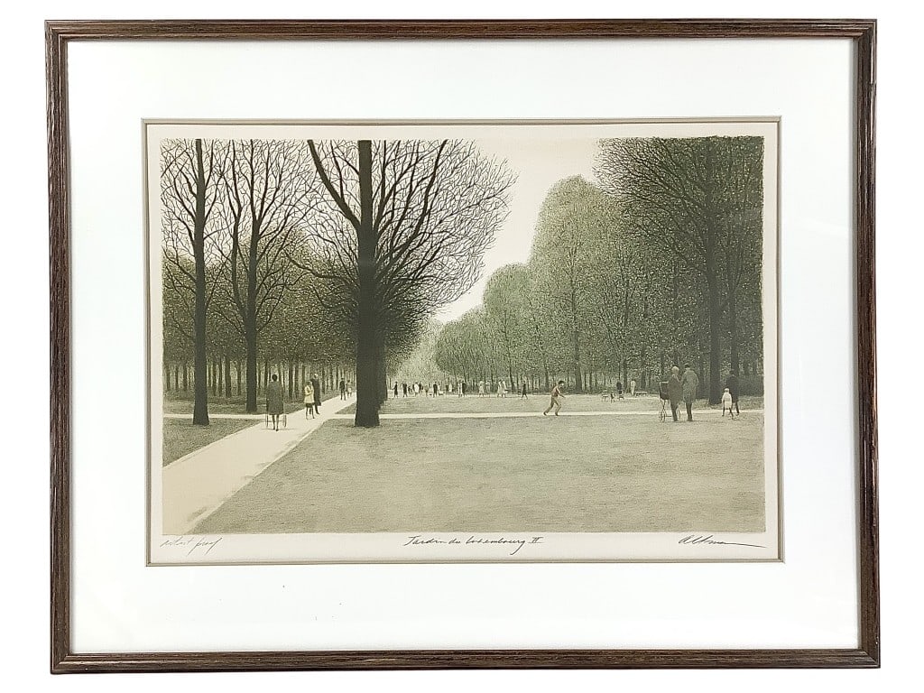 Harold Altman Lithograph Jardin du Luxembourg II: Altman, Harold (American 1924-2003). Jardin du Luxembourg II, Artist Proof in pencil with signature lower margin. 18 1/2" x 26 1/2" (Sight). 27 5/8" x 35" (Frame). C.G.Rein, France, gallery sticker on