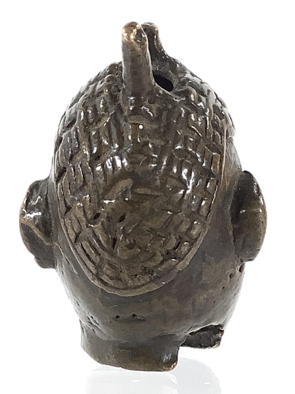 Benin Bronze Bust Miniature - 4