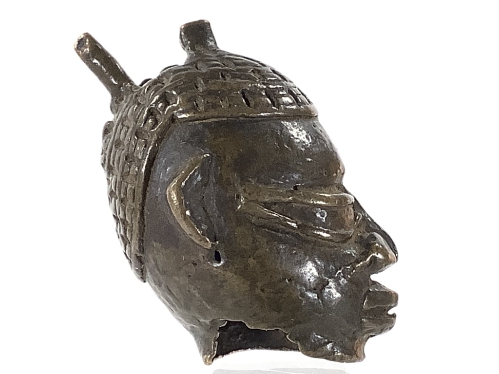 Benin Bronze Bust Miniature - 6