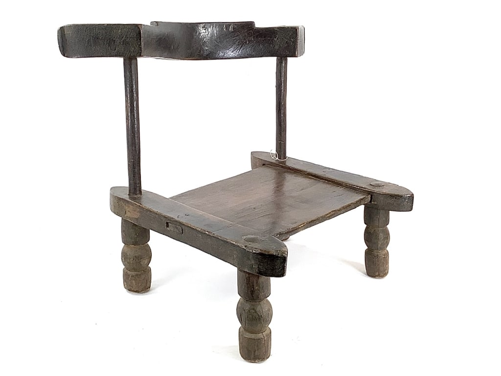 Liberian Mano Wood Chair: 21 1/2"H x 25"L x 18"W. Provenance: Collected by Sophia and Roy Sieber.