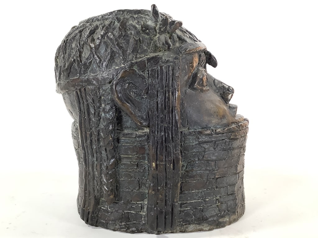 Benin Bronze Bust Later - 5