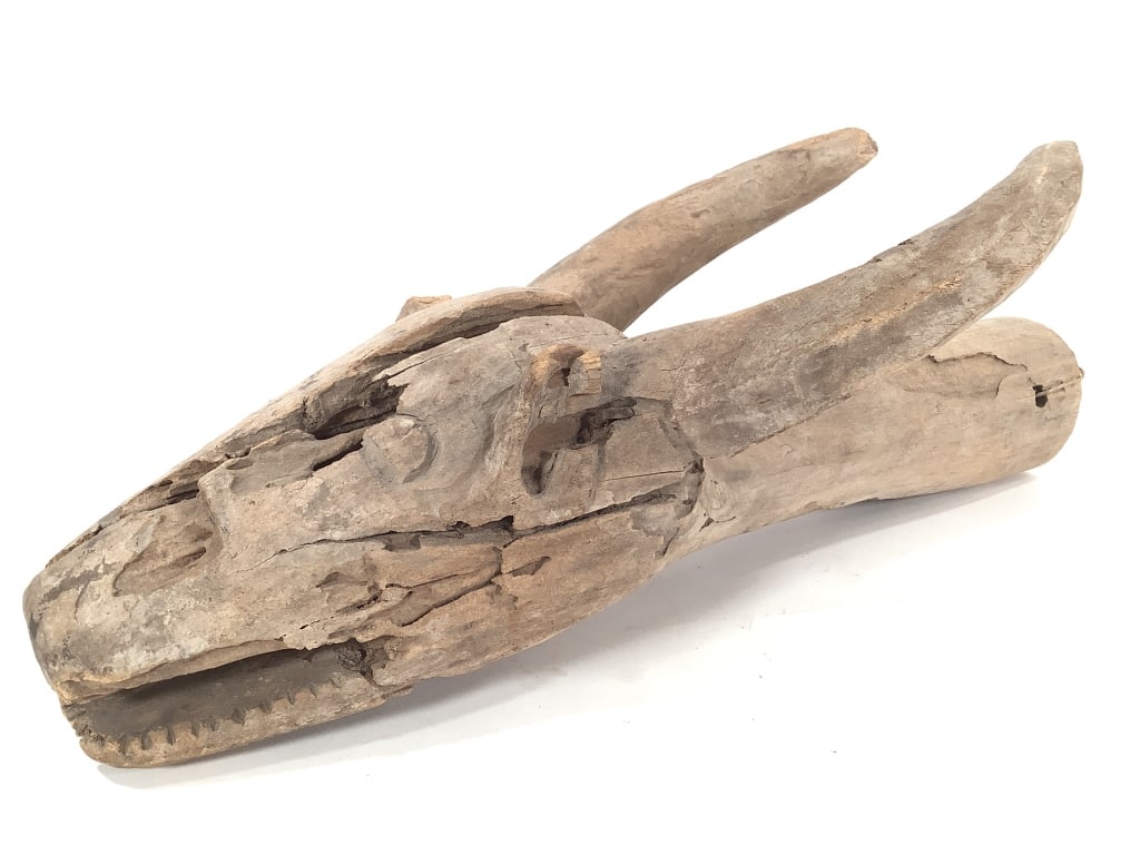 Antelope Finial Burkina Faso: 20"L x 8 1/2"W. Provenance: Collected by Sophia and Roy Sieber.