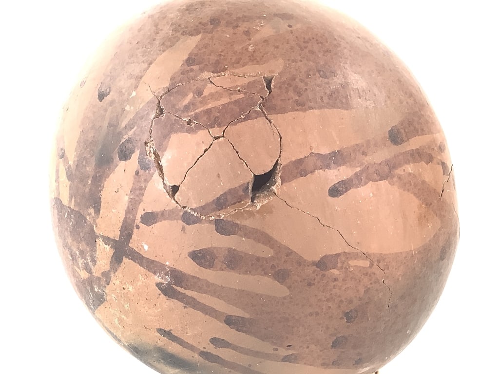 Polychrome Terracotta Pot With Stand - 6