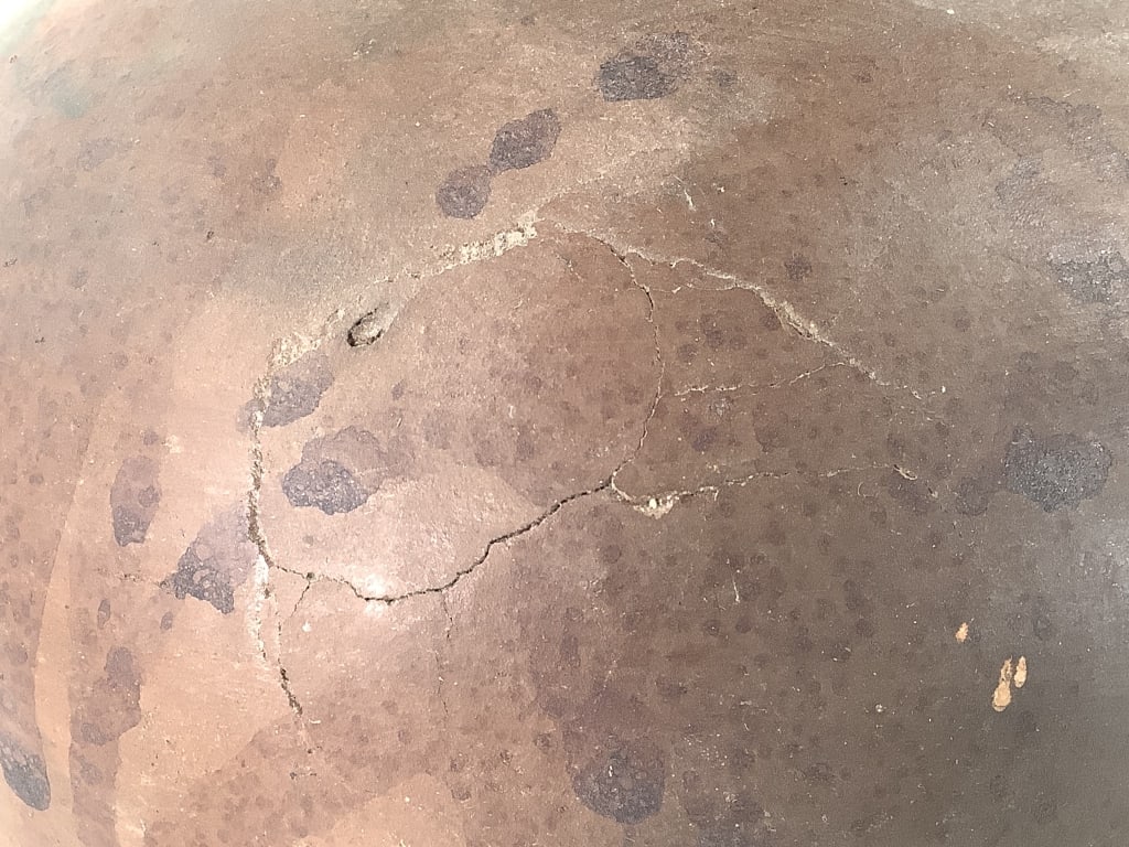 Polychrome Terracotta Pot With Stand - 7