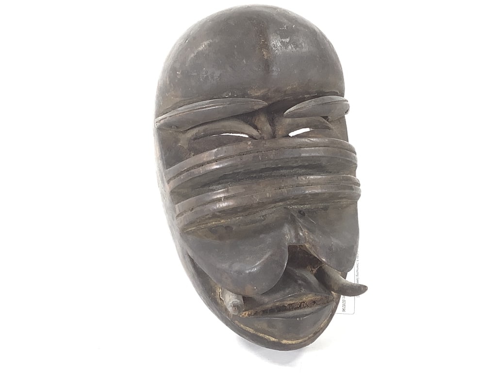 Cote D'Ivoire Bete Hog Mask: 10"L x 6"W. Provenance: Collected by Sophia and Roy Sieber.