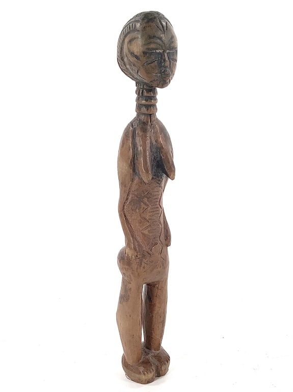 Ebere Female Figure From The Ivory Coast: 10 3/4"H. Provenance: Collected by Sophia and Roy Sieber.