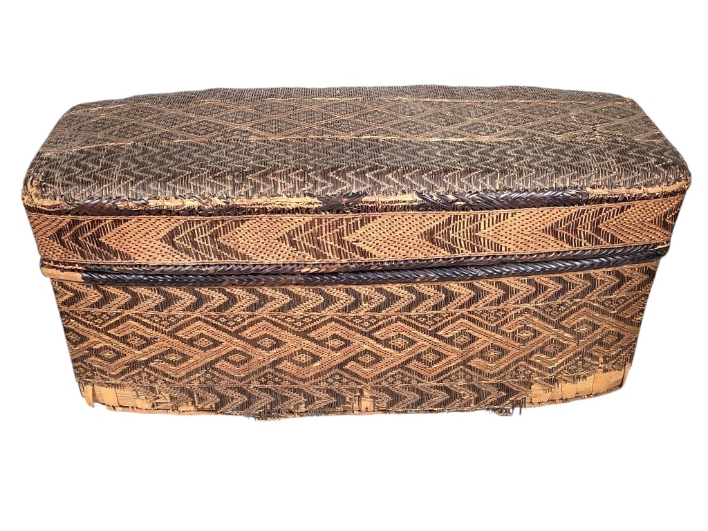 Kuba Wickerwork Lidded Basket - 4