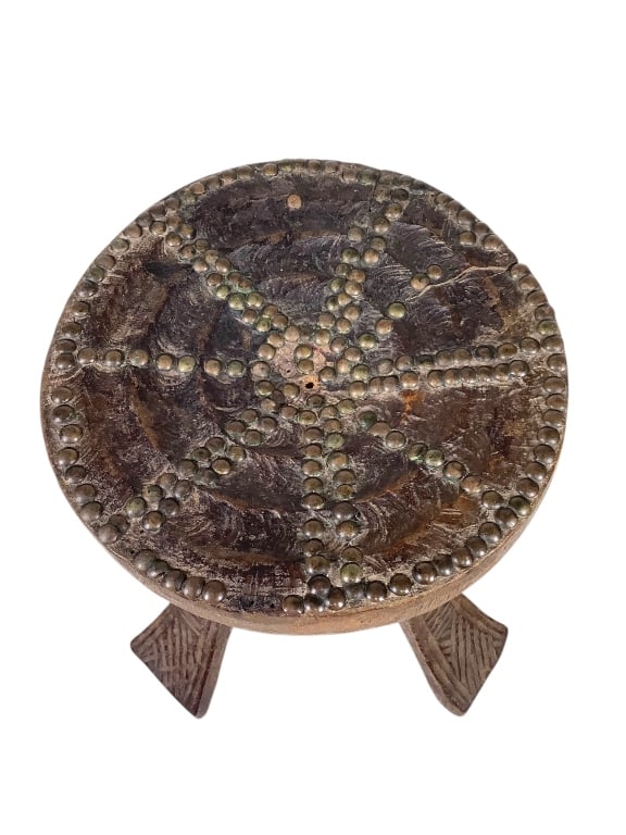 DRC Brass Studded Stool - 4