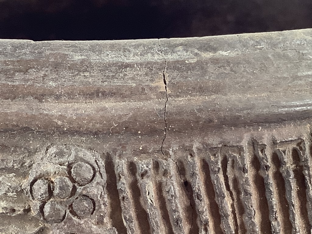 Cameroon Footed Ceramic With Incised Design - 9