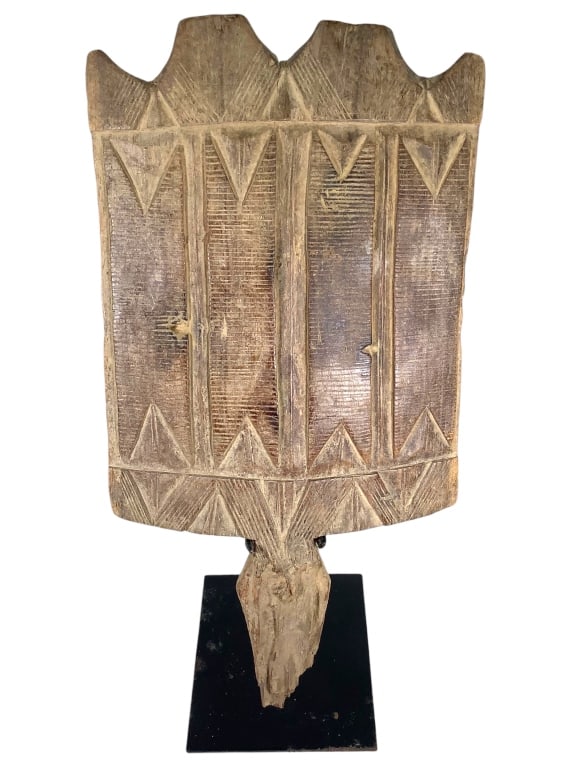 North African Tent Standard w Stand: 20"L x 10"W. Provenance: Collected by Sophia and Roy Sieber.