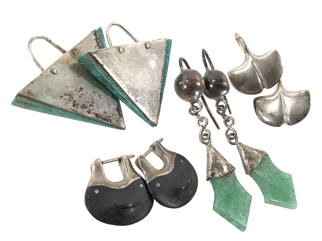 4 Pr Artisan Made Earrings Unmarked (1 of 9)