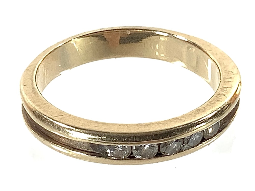 14K Diamond Band Ring 4.5g TW Sz 9 (1 of 7)