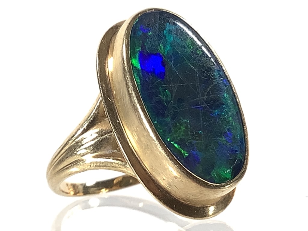 14K Opal Ring 3.1g TW Sz 4 (1 of 6)