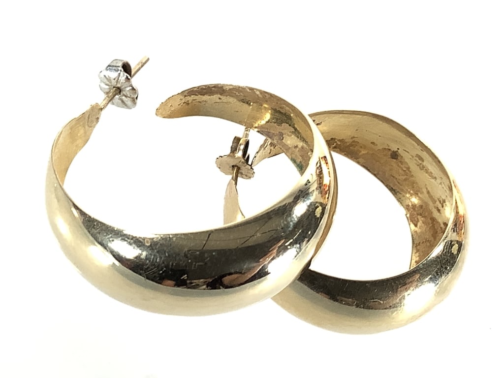 14K Tested Earrings 5.7g TW 1" H (1 of 6)