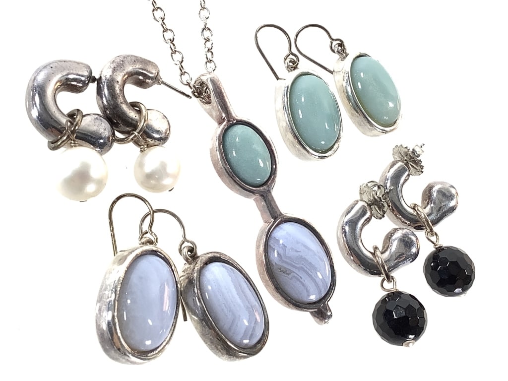 Simon Sebbag Sterling & SP Stone Jewelry 56.6g TW (1 of 9)