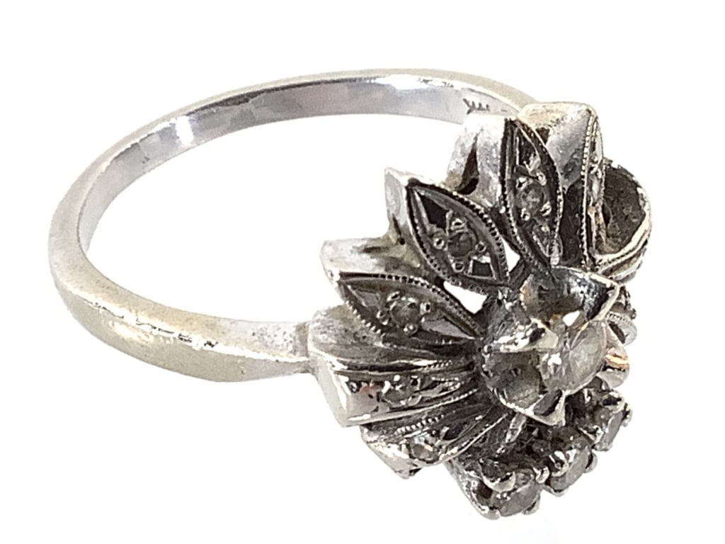 14K WG Diamond Ring 4.4g TW Sz 8 (1 of 7)