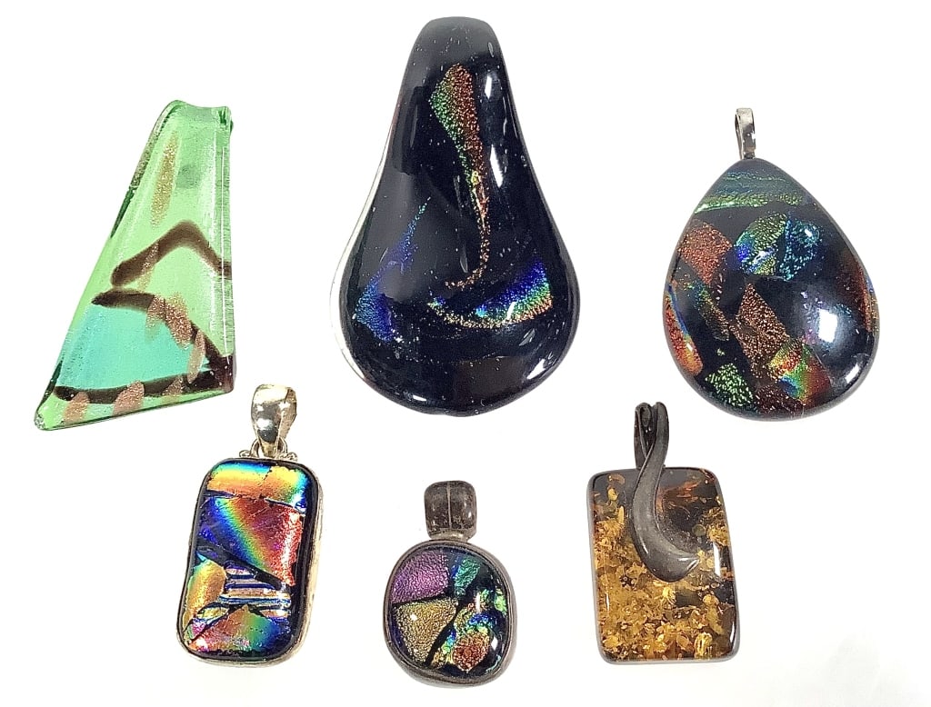 Dichroic Glass Sterling+ Pendants (1 of 6)