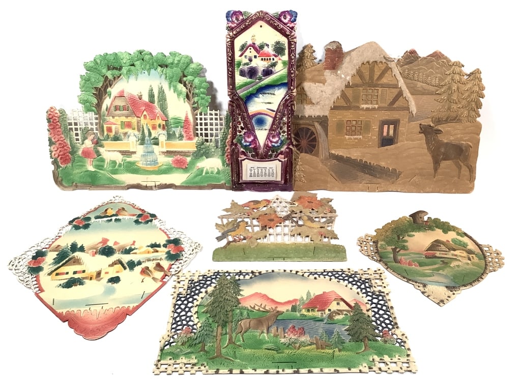 7 Antique Die-Cut Pressed Paper German Wall Decor (1 of 20)