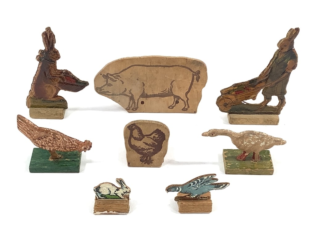 8 Antique Pressed Printed Paper Animals (1 of 11)