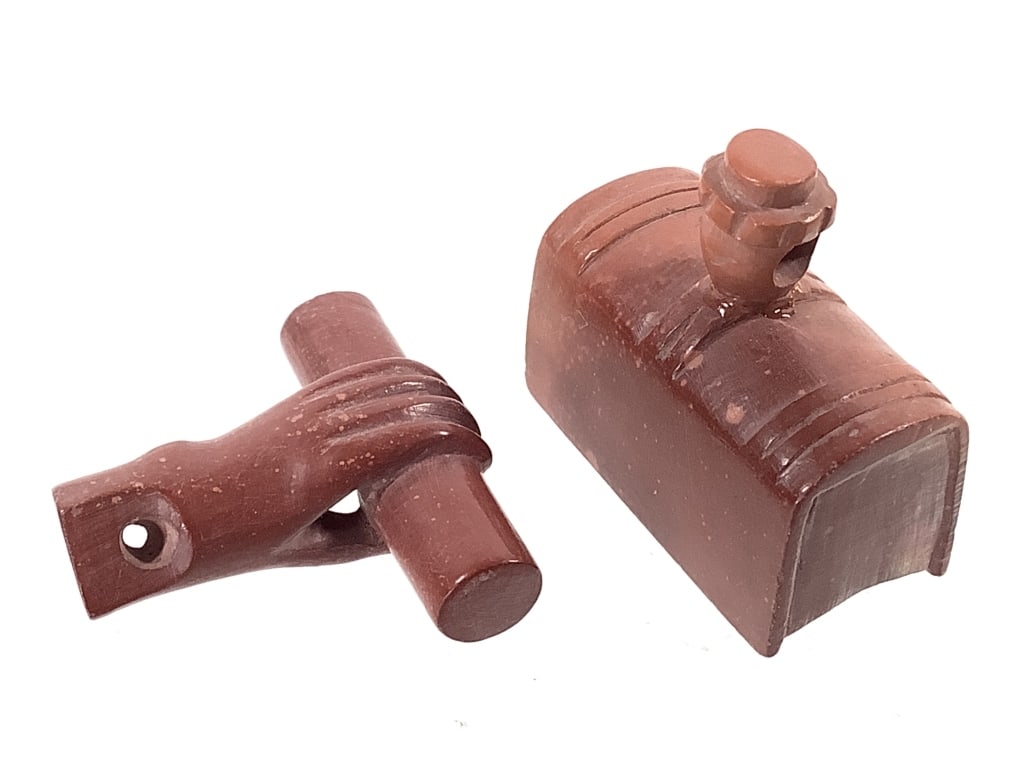 2 Pipestone Talisman Charm Beads 19th C (1 of 6)