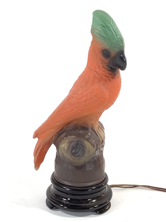 Tiffin Glass Cockatoo Parrot Lamp (1 of 8)