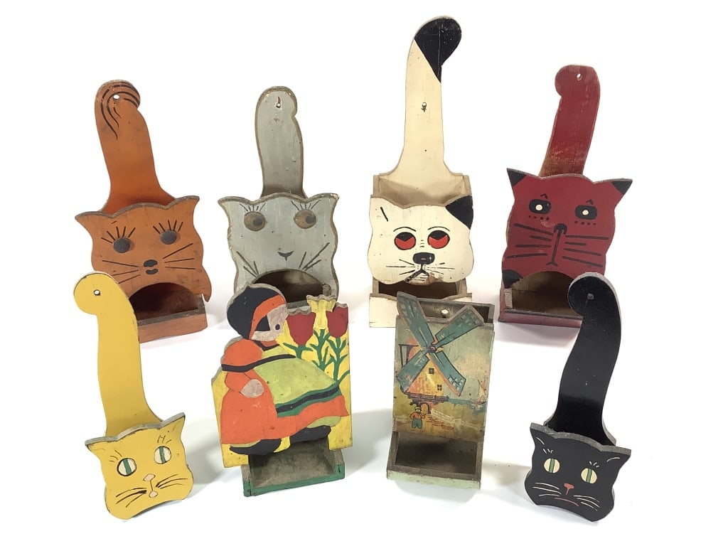 Vtg Folk Art & Commercial Kitchen Matchbox Holders (1 of 16)