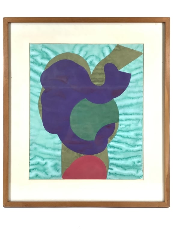 Wm Itter Abstract Form, Framed Watercolor (1 of 3)