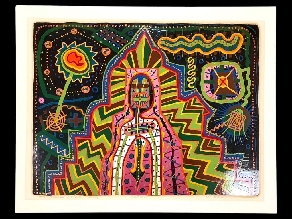Mark Bulwinkle Enamel Silkscreen Harold's Hallway: Bulwinkle, Mark (American b. 1946). "The Guardian of Harold's Hallway" A/P, ND, enamel silkscreen. Titled, noted as Artist's Proof and signed in pencil below image. 21 3/4" x 27 1/4" (Sheet). Unframed