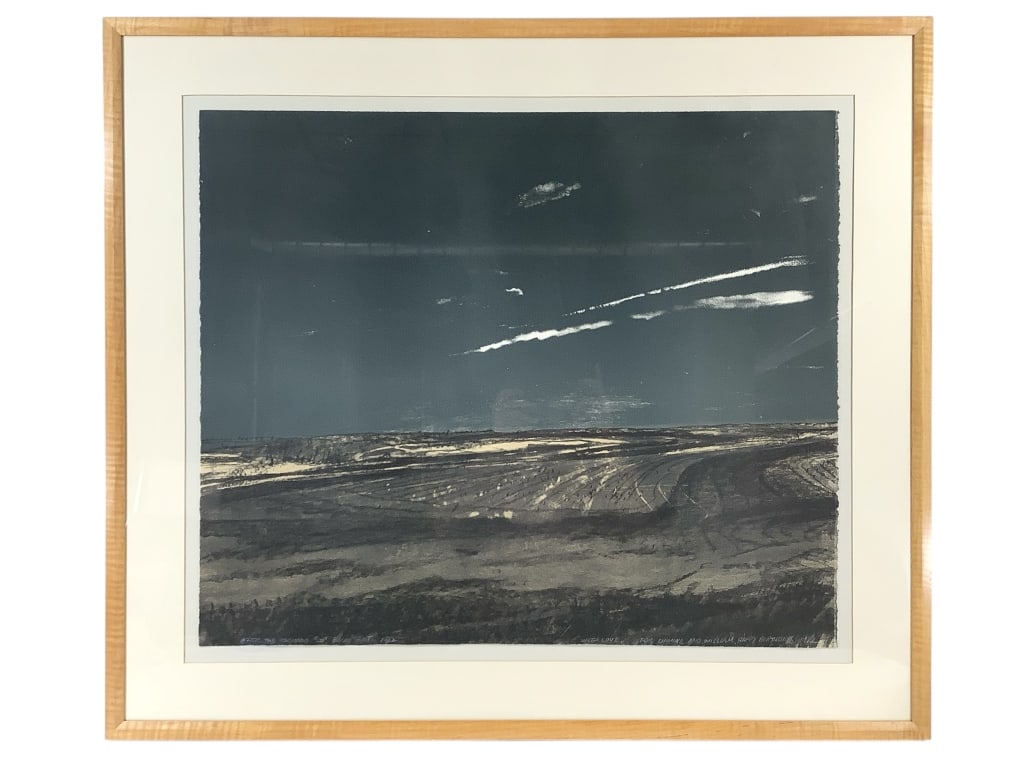 Barry Gealt After the Tornado Color Drawing 1982: Gealt, Barry. (American b. 1941). After the Tornado, 1982. Drawing in color on Paper. Titled, signed, dated, and Inscribed "With Love For Diane and William Happy Birthdays 1982" along bottom edge. 36