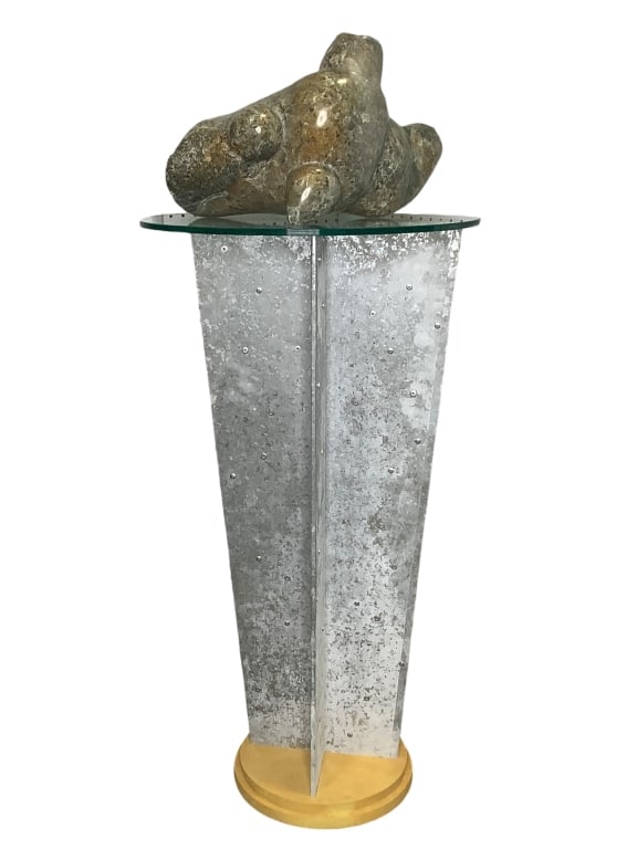 Georgia Strange Marble Sculpture w Stand (1 of 8)